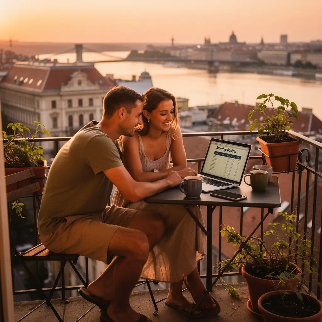 Családi költségvetés tervezése grafikonon, amely bemutatja a havi kiadásokat.